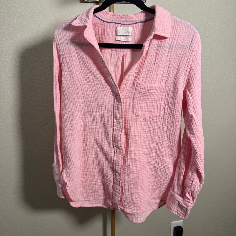J Crew Pink Cotton Button Down